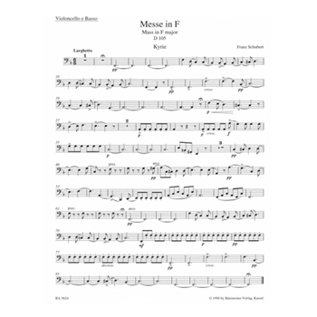 Missa F major D 105 by Schubert Franz for