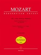 Ah Vous Dirai-je Maman Variations On by Mozart Wolfgang Amadeus for Piano