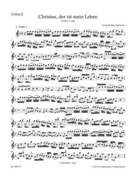 Christus der ist mein Leben TVWV 1:138 (Chorale Setting) by Telemann Georg Philipp - Kohs Andreas - for