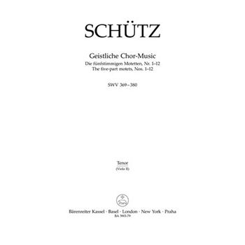 Geistliche Chor- Music SWV 369-380 -The five-part motets Nos. 1-12- by Schutz Heinrich for