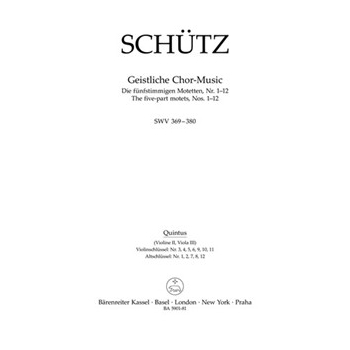 Geistliche Chor- Music SWV 369-380 -The five-part motets Nos. 1-12- by Schutz Heinrich for