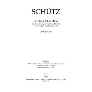 Geistliche Chor- Music SWV 369-380 -The five-part motets Nos. 1-12- by Schutz Heinrich for