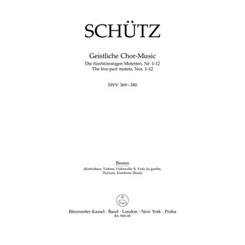 Geistliche Chor- Music SWV 369-380 -The five-part motets Nos. 1-12- by Schutz Heinrich for
