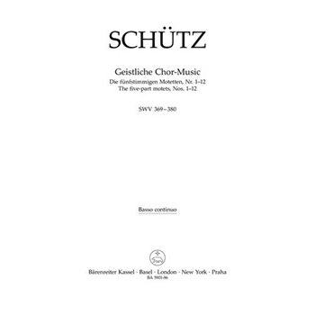 Geistliche Chor- Music SWV 369-380 -The five-part motets Nos. 1-12- by Schutz Heinrich for