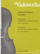 Zwei Sonaten fur Violoncello und Basso continuo oder 2 Violoncelli Nr. 5 und 9 by Cervetto Giacobbe for Cello and Piano