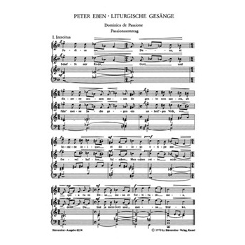 Dominica de Passione - Proprium zum 4. Fastensonntag: Judica me Deus / Schaffe mir Recht Gott -Lit by Eben Petr for Ch/Org