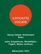 six Arien aus Opern des Barock fur hohe Singstimme 1 oder 2 Altblockflote und Basso continuo -Arien by Schurmann Georg Caspar for hVoice/2re
