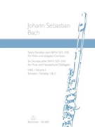 6 Sonatas After Bwv 525-530 Volume 1 by Bach Johann Sebastian for Flute and Piano (Vol 1)