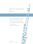 Six Sonatas after BWV 525-530 for Flute and Harpsichord Obbligato -Volume II: Sonatas 3 and 4- by Bach Johann Sebastian for Fl/Harpisc