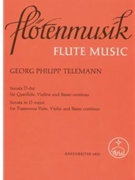 Sonata fur Querflote Violine und Basso continuo D-Dur TWV 42:D4 by Telemann Georg Philipp for Fl/V/Bc