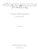 viertes String Quartet "Assonanzen" (1986) by Bialas Gunter for 2V/Va/Vc