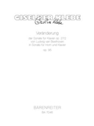 Veranderung der Sonate fur Klavier op. 27/2 von Ludwig van Beethoven in eine Sonate fur Horn und Kla by Klebe Giselher for Hn/Piano