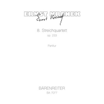 String Quartet Nr. 8 op. 233 (1980/1981) by Krenek Ernst for 2V/Va/Vc
