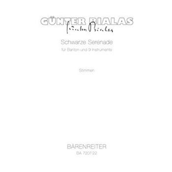 Schwarze Serenade fur Bariton und 9 Instrumente (1989) by Bialas Gunter for Clarinet/c