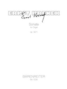 Sonate For Organ by Krenek Ernst for Organ Solo