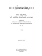 Mir traumte ich musste Abschied nehmen op. 127 (1998) -Lamento mit einem Gedicht von Gunter Grass f by Klebe Giselher for Fl/clarine
