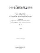 Mir traumte ich musste Abschied nehmen op. 127 (1998) -Lamento mit einem Gedicht von Gunter Grass f by Klebe Giselher for Voc./Fl/cl