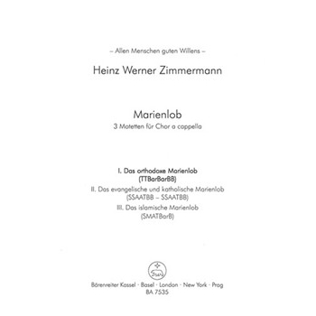 Marienlob: I. Das orthodoxe Marienlob (2003) by Zimmermann Heinz W for TTB
