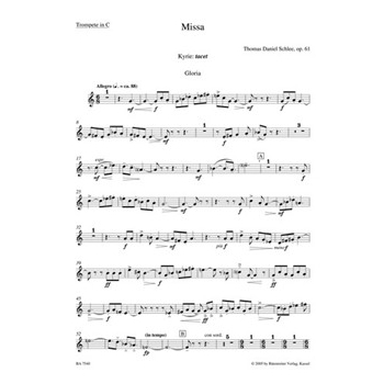 Missa op. 61 (2004/2005) by Schlee Thomas Daniel for Trp/Trombo