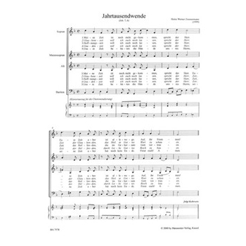 Jahrtausendwende (1999) -(Joh. 76)- by Zimmermann Heinz W for Mixed Choir