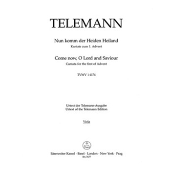 Come thou of man the Saviour TWV 1:1174 -Cantata for the First Sunday of Advent- by Telemann Georg Philipp for