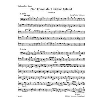 Come thou of man the Saviour TWV 1:1174 -Cantata for the First Sunday of Advent- by Telemann Georg Philipp for