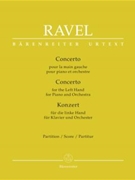 Concerto for the Left Hand for Piano and Orchestra by Ravel Maurice for Piano/Fl1/