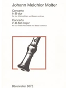 Concerto B-Dur (original A-Dur) by Molter Johann Melch for 4Recorder-