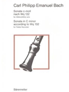 Sonate fur Altblockflote solo c-Moll Wq 132 -Original: Solosonate fur Flauto traverso- by Bach Carl Philipp Emanuel for Recorder-A
