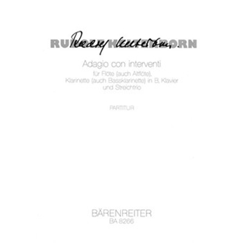 Adagio con interventi fur Flote (auch Altflote) Klarinette (auch Bassklarinette) in B Klavier und by Kelterborn Rudolf for Fl/Fl-A/cl