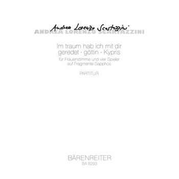 Im traum hab ich mit dir geredet - gottin - Kypris for mezzo-soprano solo and 4 instrumentalists (19 by Scartazzini Andrea for MezSolo/cl