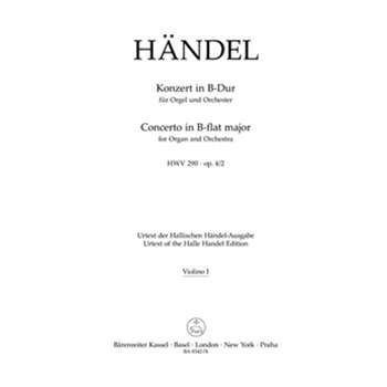 Concerto for Organ and Orchestra B-flat major op. 4/2 HWV 290 by Handel George Frideric for