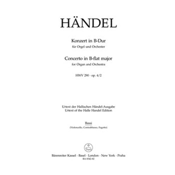 Concerto for Organ and Orchestra B-flat major op. 4/2 HWV 290 by Handel George Frideric for