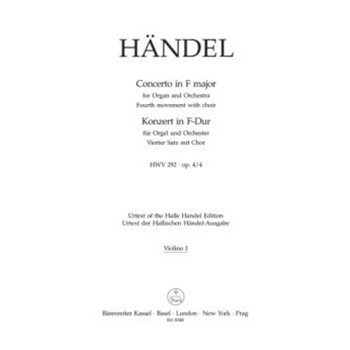 Concerto for Organ and Orchestra F major op. 4/4 HWV 292 (vierte movement with choir) by Handel George Frideric for