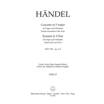 Concerto for Organ and Orchestra F major op. 4/4 HWV 292 (vierte movement with choir) by Handel George Frideric for