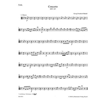 Concerto for Flute (Oboe) and Orchestra G minor HWV 287 -Urtext based on newly found source- by Handel George Frideric for