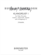 Klangrelief I fur Flote (Piccolo) Violine Violoncello Klavier und Schlagzeug (1) (2000/2001) by Kelterborn Rudolf for Fl/Fl-Piccolo