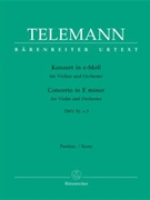 Concerto for Violin and Orchestra E minor TWV 51:e3 by Telemann Georg Philipp for V-Solo/V1/