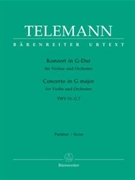 Concerto for Violin and Orchestra G major TWV 51:G 7 by Telemann Georg Philipp for V-Solo/Str