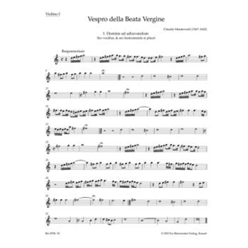 Vespro della Beata Vergine "Marienvesper" by Monteverdi Claudio for