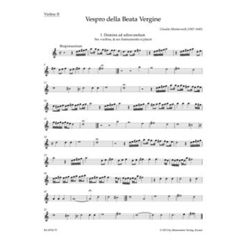 Vespro della Beata Vergine "Marienvesper" by Monteverdi Claudio for
