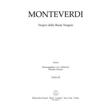Vespro della Beata Vergine "Marienvesper" by Monteverdi Claudio for