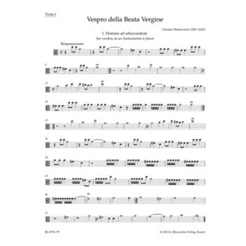 Vespro della Beata Vergine "Marienvesper" by Monteverdi Claudio for