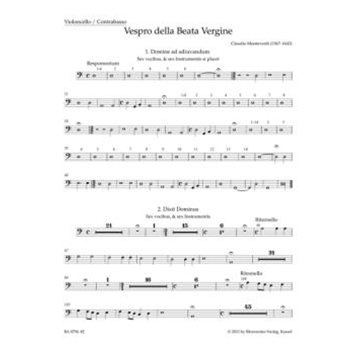 Vespro della Beata Vergine "Marienvesper" by Monteverdi Claudio for