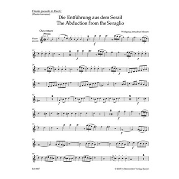 The Abduction from the Seraglio K. 384 -Overture with the Johann Anton Andre concert ending- by Mozart Wolfgang Amadeus for