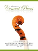Concertino In Hungarian Style Opus 21 by Rieding Oskar - Sassmannshaus Kurt - for Violin and Piano