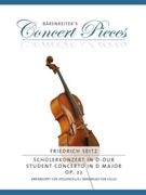 Student Concerto In D Major Opus 22 by Seitz Friedrich - Sassmannshaus Kurt - for Cello and Piano