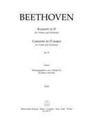 Concerto for Violin and Orchestra D major op. 61 by Beethoven Ludwig van for