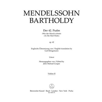 Der 42. Psalm "Wie der Hirsch schreit" (Psalm 42 "As the Hart Pants") op. 42 by Mendelssohn Felix for