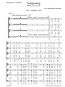 Lobgesang / Hymn of Praise op. 52 MWV A 18 -A Symphony-Cantata after Texts from the Holy Scriptures- by Mendelssohn Bartholdy Felix for 2Sg-S-soloSg-T-soloMixChoir-SATBOrch